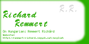 richard remmert business card